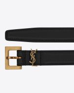 cassandre thin belt with square buckle in box saint laurent leather - Image 2